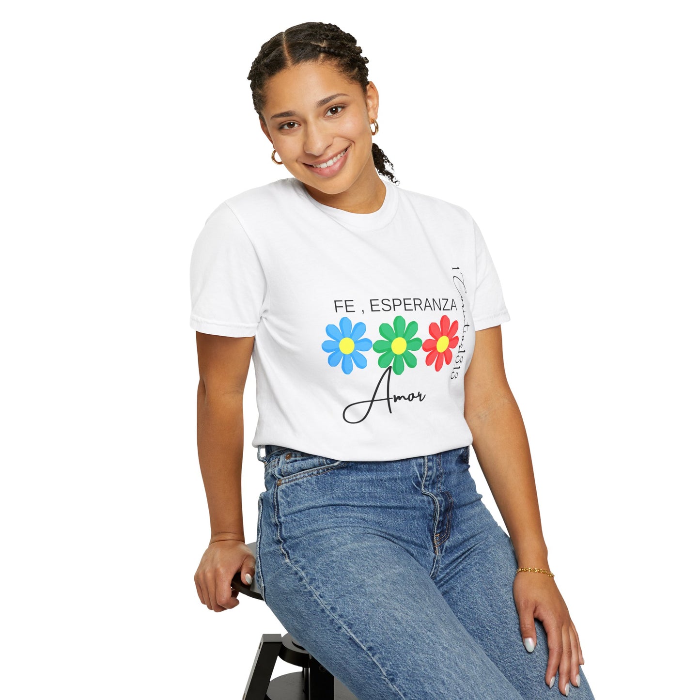 Colorful Floral Graphic T-Shirt, Hope and Love Tee, Unisex Gift for Her, Positive Vibes, Casual Everyday Wear