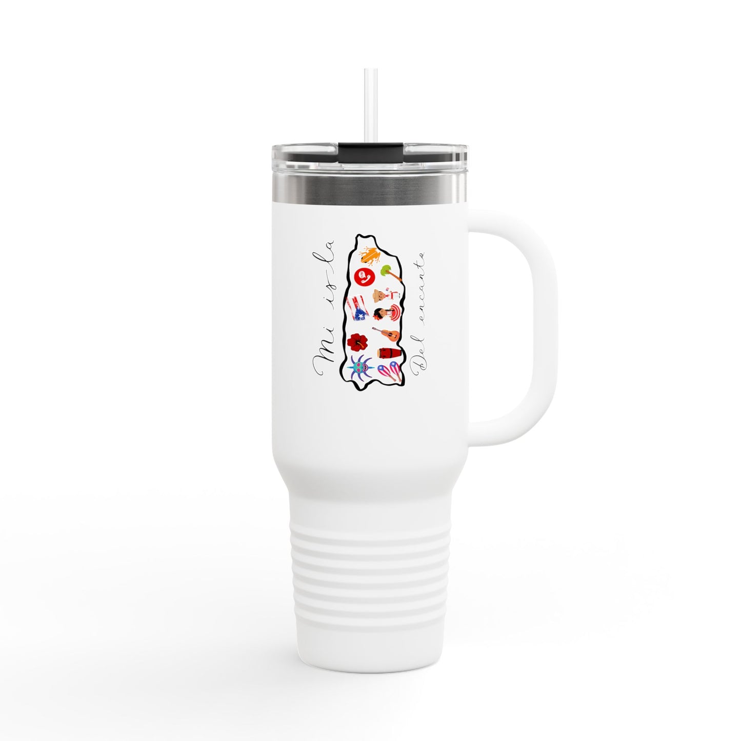 Colorful Insulated Travel Mug, 40oz, Perfect for Coffee Lovers, Summer Drinks, Birthday Gifts, Eco-Friendly, Adventure Ready