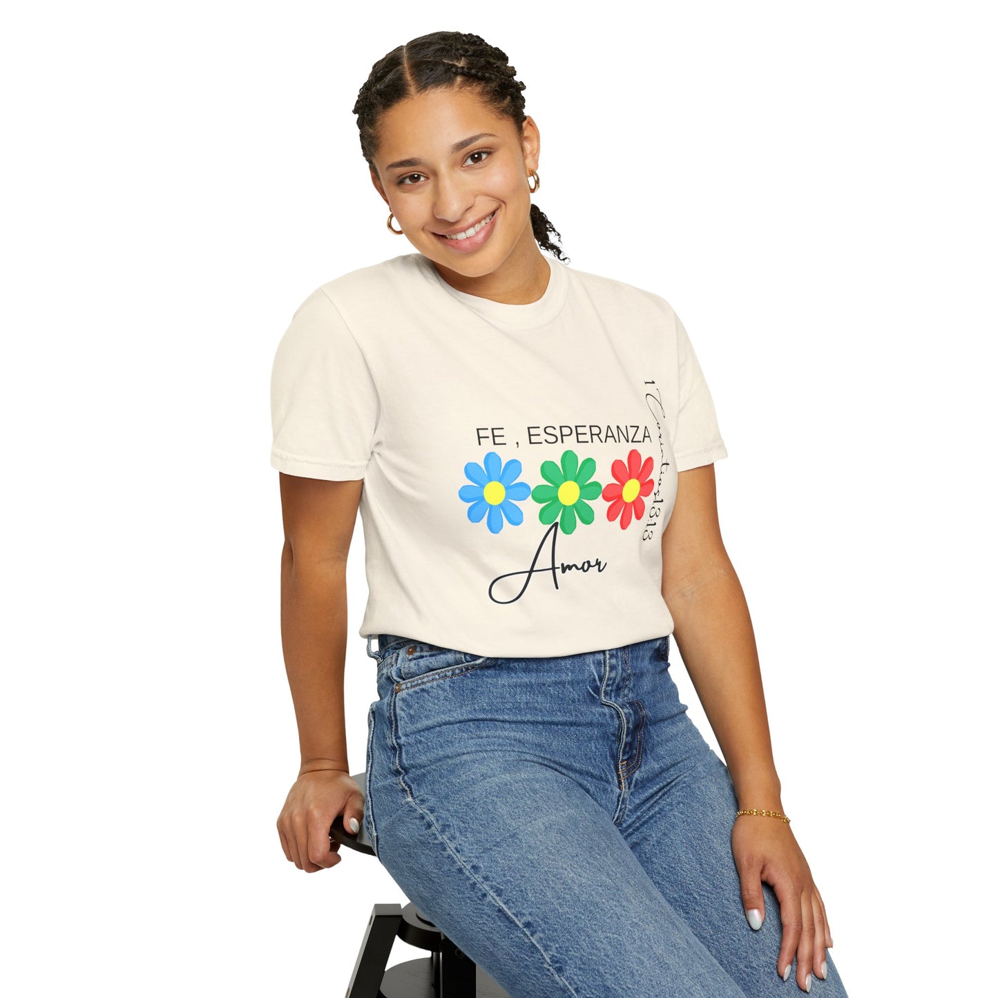 Colorful Floral Graphic T-Shirt, Hope and Love Tee, Unisex Gift for Her, Positive Vibes, Casual Everyday Wear