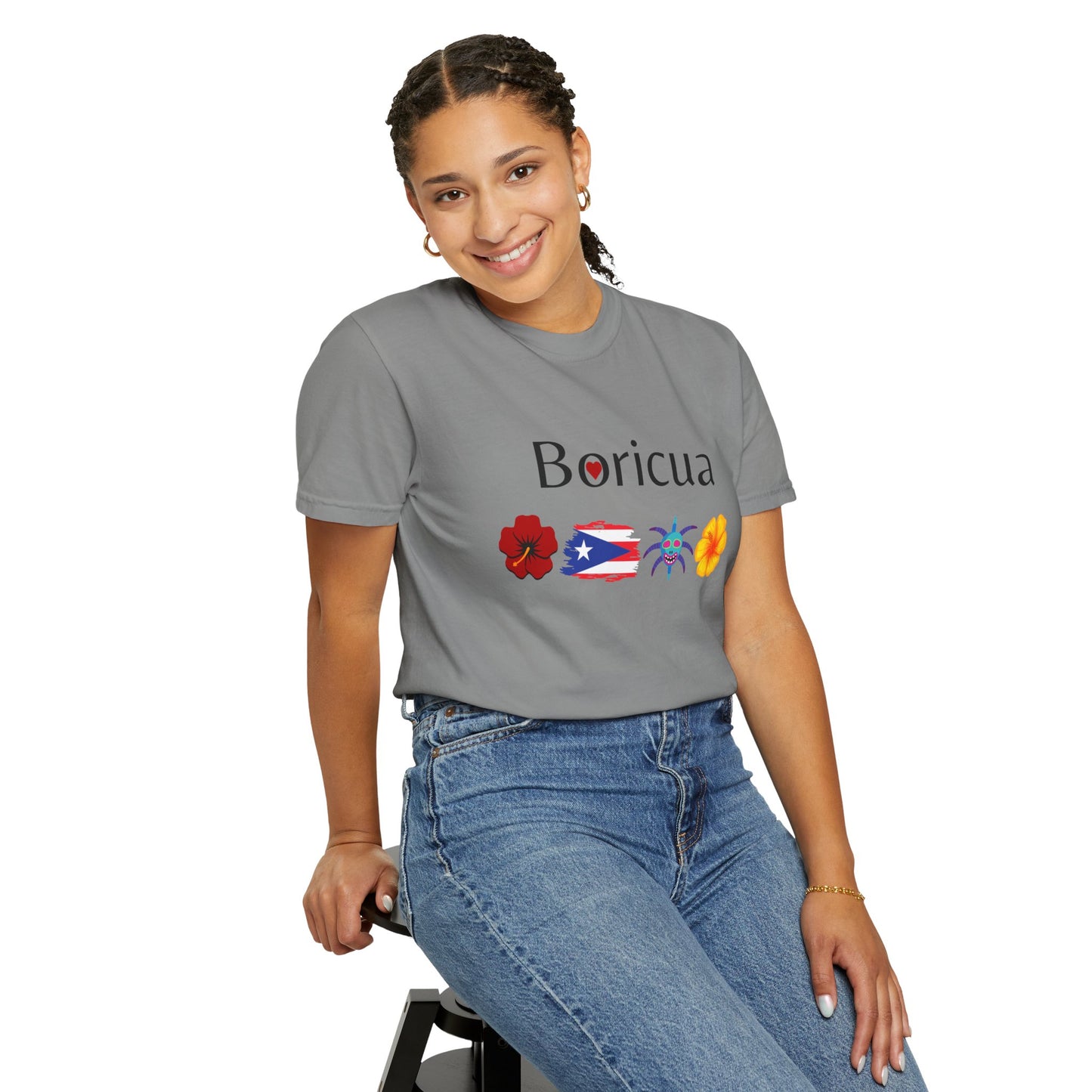Boricua Pride Unisex Garment-Dyed T-Shirt, Puerto Rican Culture Tee, Hispanic Heritage Apparel, Casual Everyday Wear, Celebration Shirt
