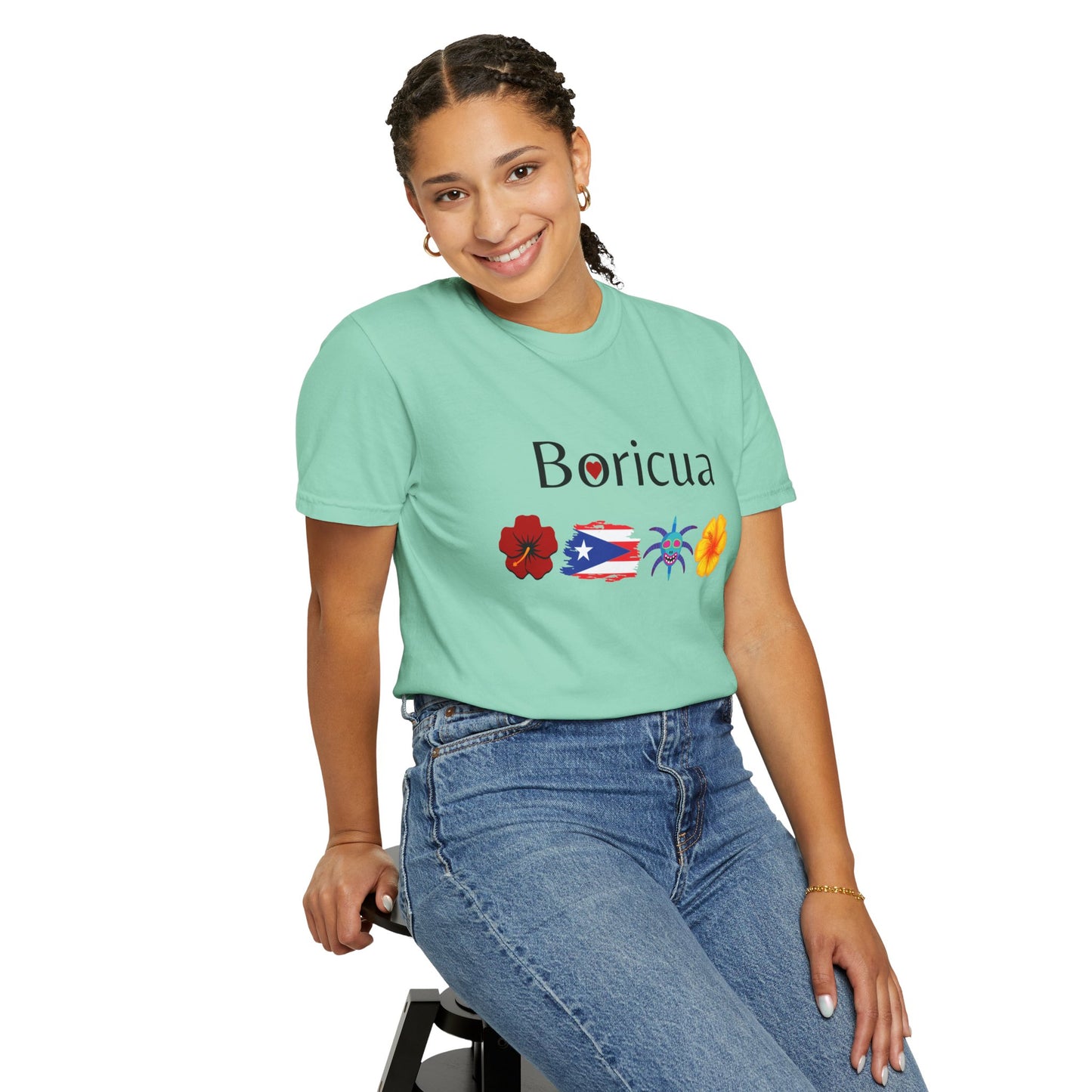 Boricua Pride Unisex Garment-Dyed T-Shirt, Puerto Rican Culture Tee, Hispanic Heritage Apparel, Casual Everyday Wear, Celebration Shirt