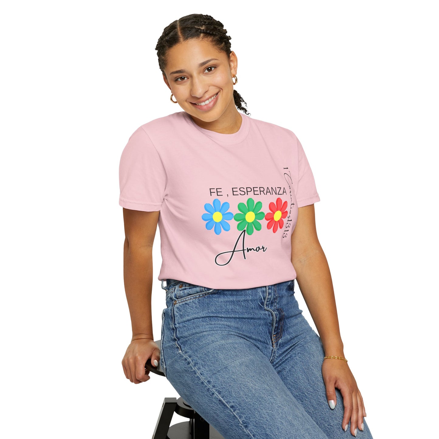 Colorful Floral Graphic T-Shirt, Hope and Love Tee, Unisex Gift for Her, Positive Vibes, Casual Everyday Wear