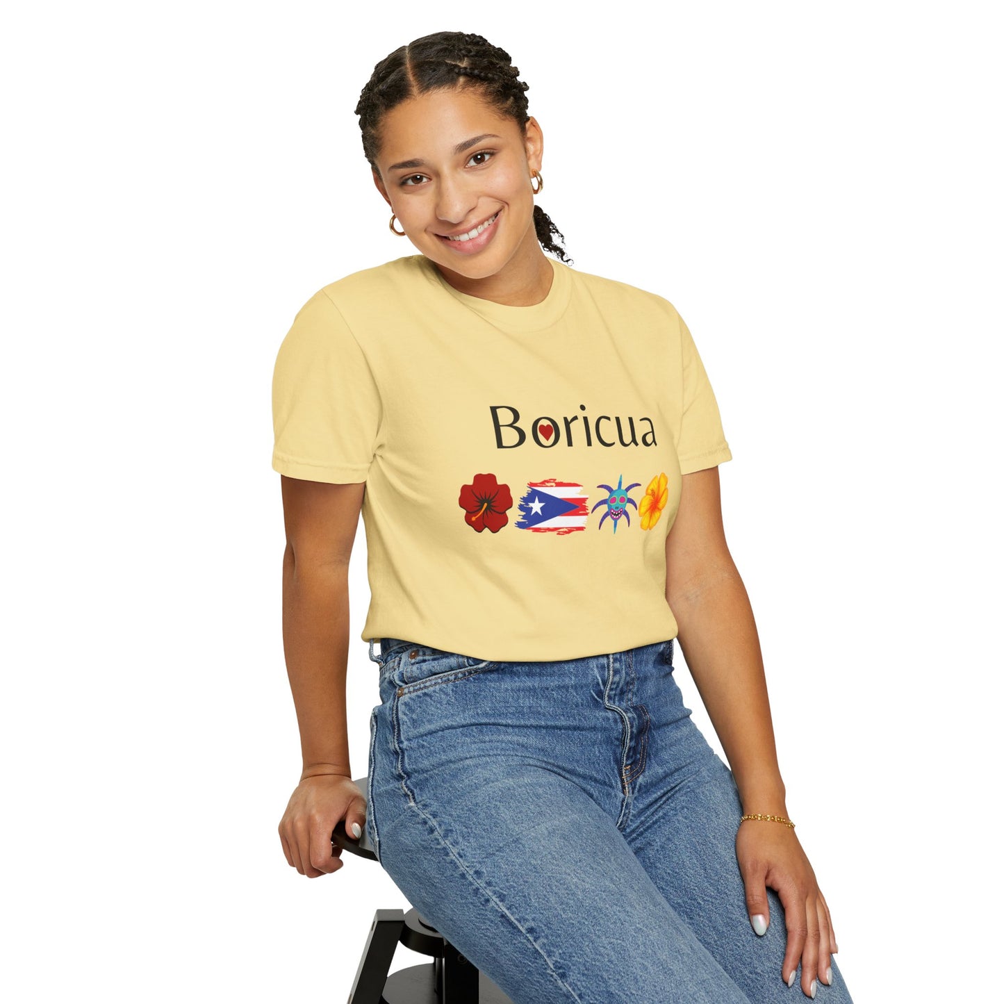 Boricua Pride Unisex Garment-Dyed T-Shirt, Puerto Rican Culture Tee, Hispanic Heritage Apparel, Casual Everyday Wear, Celebration Shirt