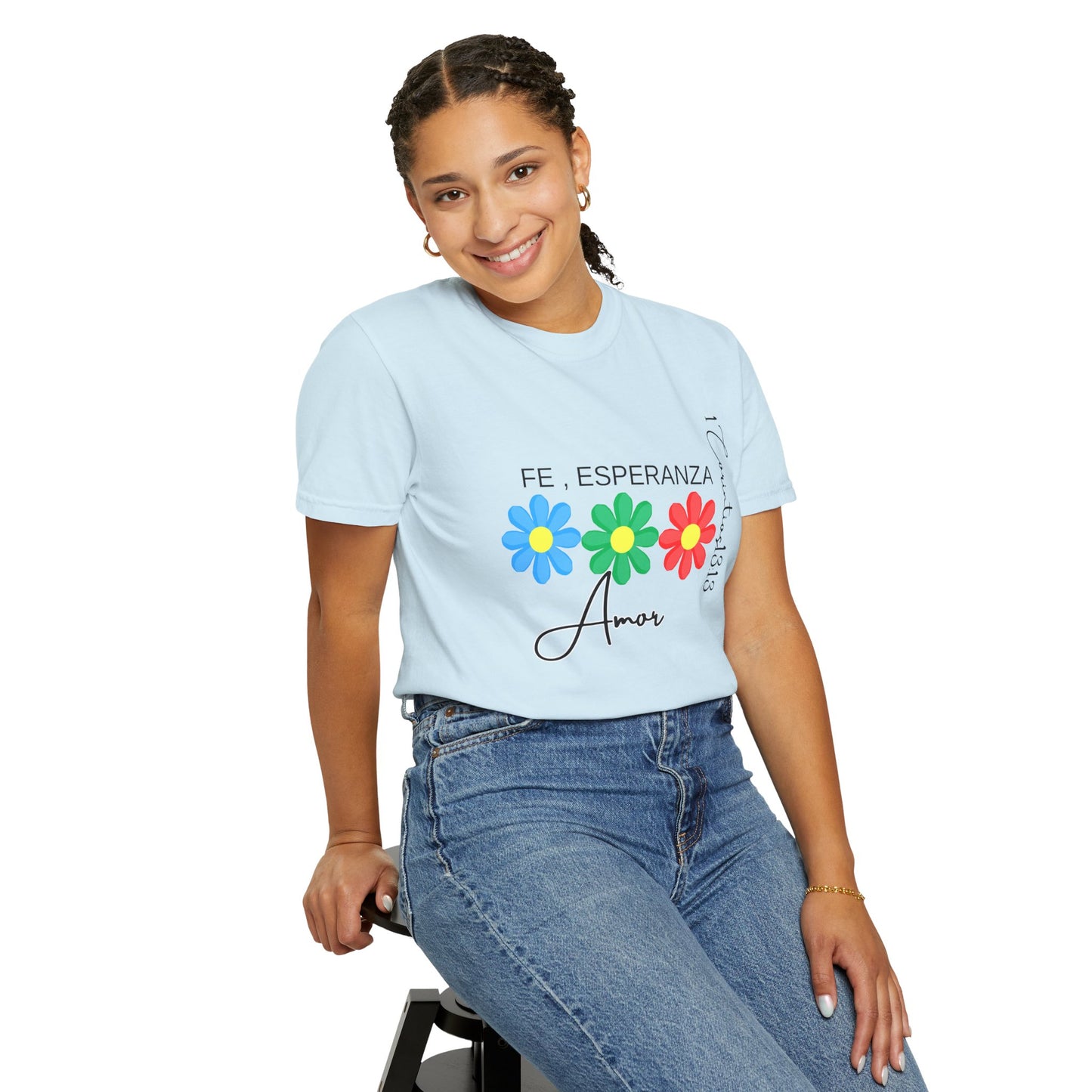 Colorful Floral Graphic T-Shirt, Hope and Love Tee, Unisex Gift for Her, Positive Vibes, Casual Everyday Wear