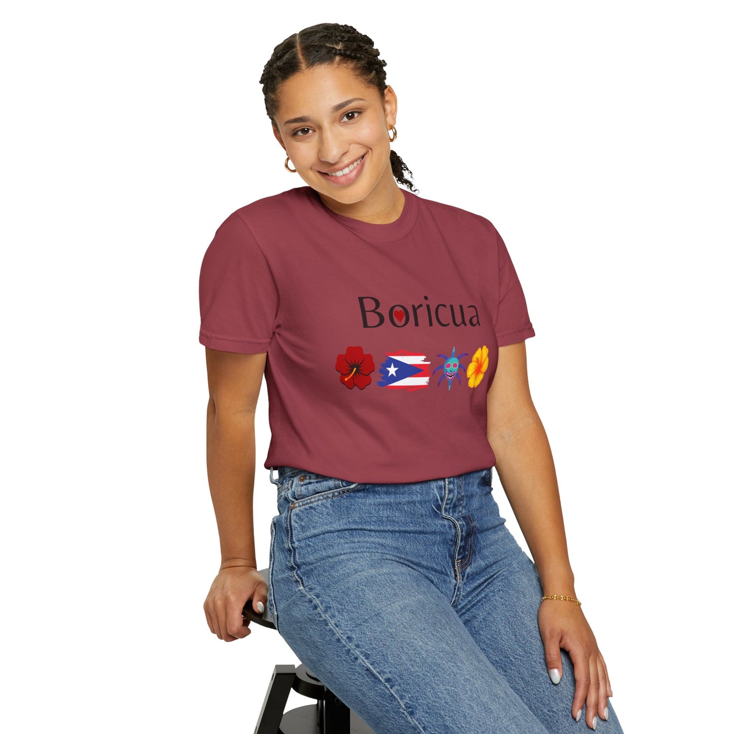 Boricua Pride Unisex Garment-Dyed T-Shirt, Puerto Rican Culture Tee, Hispanic Heritage Apparel, Casual Everyday Wear, Celebration Shirt