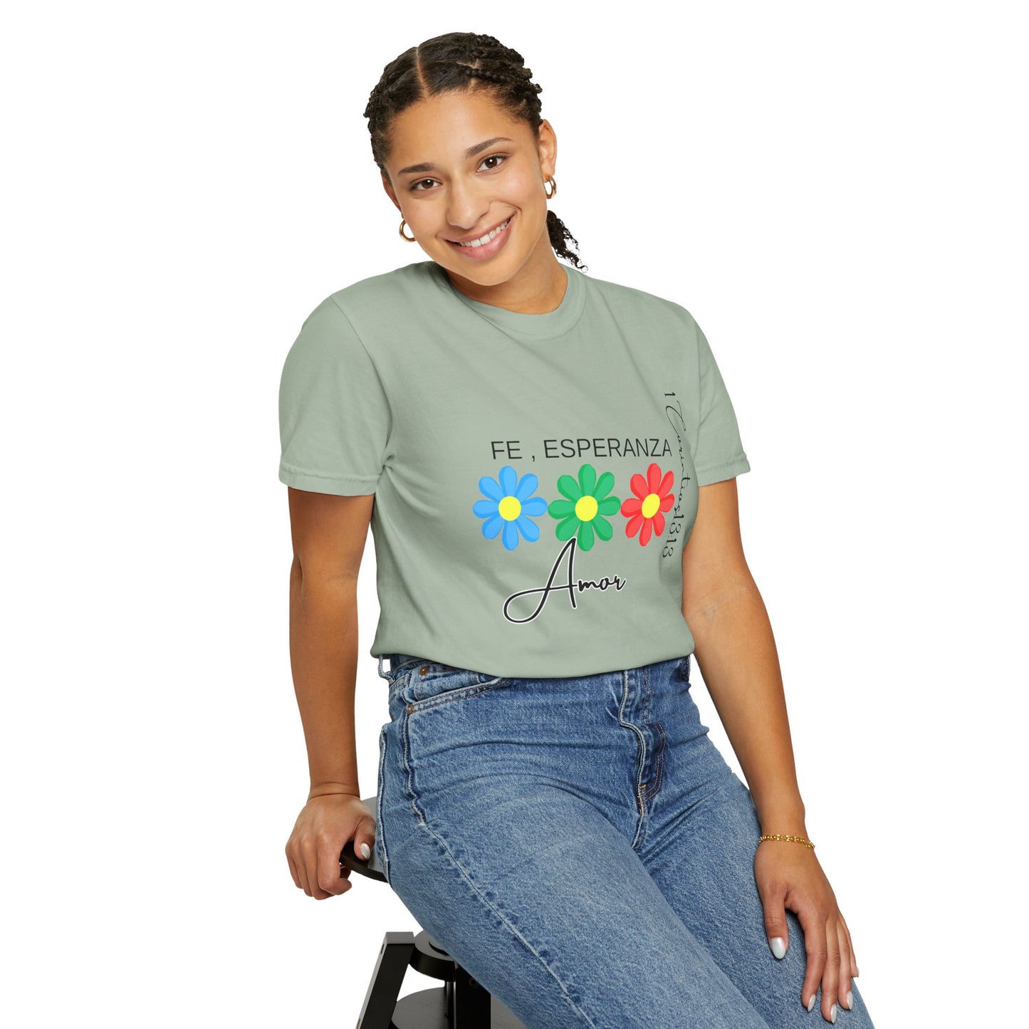 Colorful Floral Graphic T-Shirt, Hope and Love Tee, Unisex Gift for Her, Positive Vibes, Casual Everyday Wear